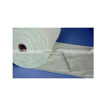 Bio-soluble fiber insulating textiles reinforced with fiber glass and stainless steel