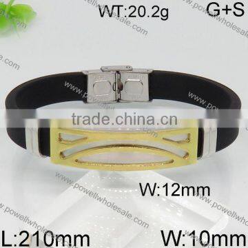 Wholesale new gold black leather mens bracelet models