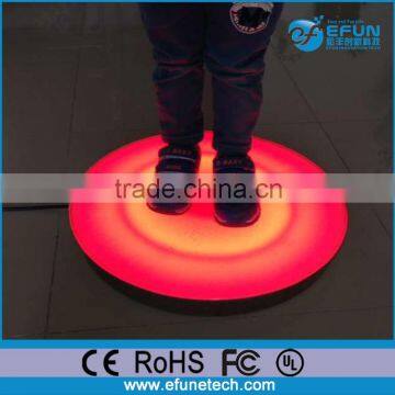 wifi control portable rechargeable shaped sensitive interactive led color changing round dancing floor for kids playing