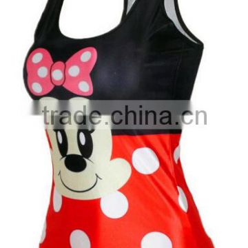 Wholesale minnie printed tank tops for women summer workout