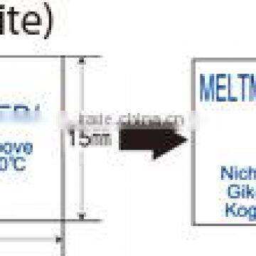 Food safe sticker, low temperature indicator/Irreversible/From 15 to 30 deg.C/Made in Japan