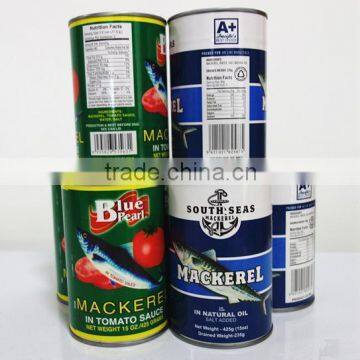 High Quality Canned mackerel Fish In Tomato Sauce