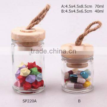 2015 Popular Glass Spice Jar With Wood Lid