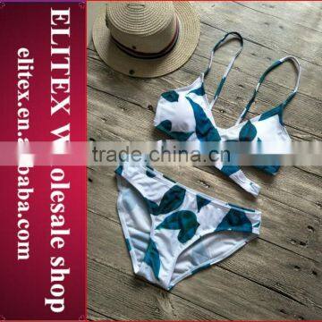 Wholesale Bohemia Green Fashion Hot Two Piece Girl Bathing Suit 2017
