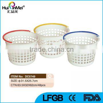 Plastic Round Laundry Basket Washing Up Cloth Storage