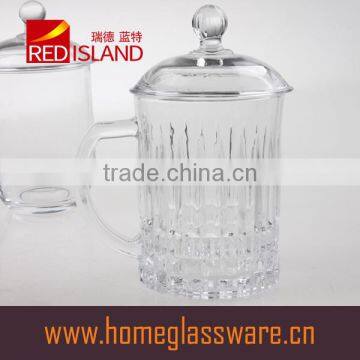 Crystal Glass Mug Glass Tea Cup With Handle&glass Lid photo-4