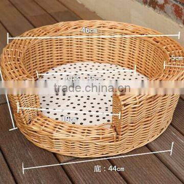 100% handmade wicker luxury pet dog bed wholesale wicker basket dog bed