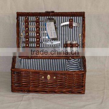 Folk Art Wicker Picnic Basket Set Wicker Picnic Hamper Basket