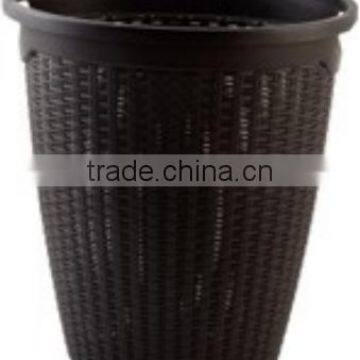 Black Round Small Portable Plastic Laundry Basket photo-2