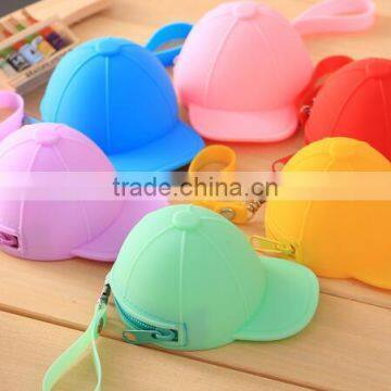 Cy277 Women Coin Purse Silicone Bag Cap Hat Candy Color Zipper Bag Cute Girls Coin Purse Key Holder Case Bags photo-6