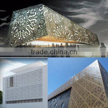 Engraved Panel Laser Cutting Perforated Outdoor Aluminum Curtain Wall
