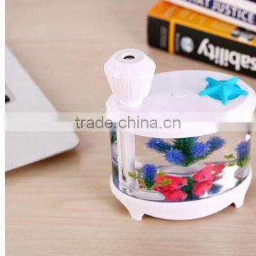 2016 Decrative Creative Desk Micro Landscape Aquarium Fish Tank Light Household USB Ultrasonic Mist Spray Air Humidifier photo-5