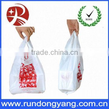 Fashion reused customized printed plastic vest carrier bags