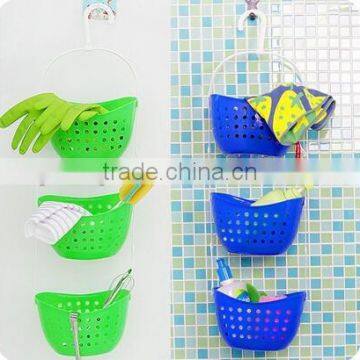 Wholesale Stock Colorful 360 Degree Rotatable Plastic Bathroom Kitchen Hanging Storage Baskets