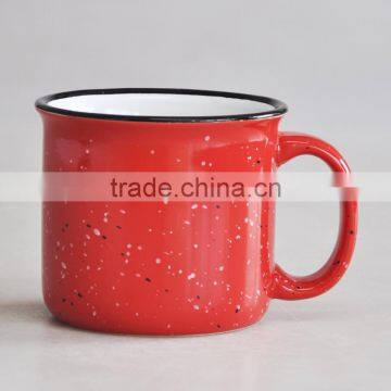 Promotional Wholesale Stoneware Jumbo Soup Mug With Enamel Design photo-3