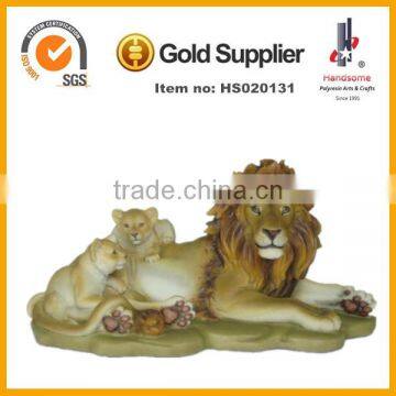 17.5 Inch Resin Craft Decoration Large Lively Animal Lion Statues For Sale photo-4
