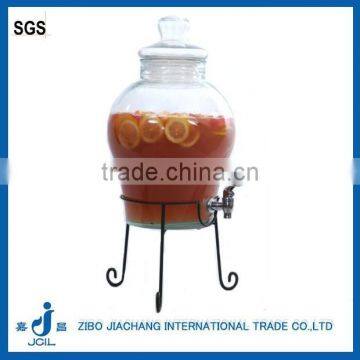 12L Glass Beverage Dispenser With Faucet and Metal Stand photo-2