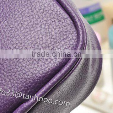 Hot Sell Fashion Ladies Beautyful Genuine Leather Make up Bag With Zipper photo-3