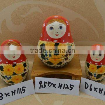 Ceramic hand painted doll storage jar for home deco