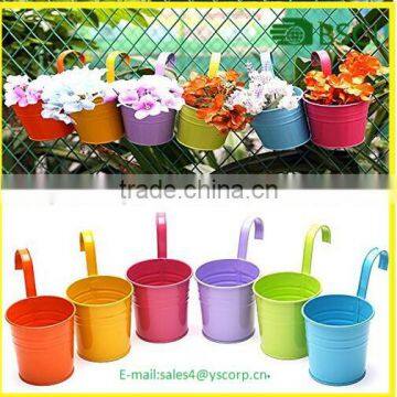 For Railing Balcony Patio Desk Windo Multicolor Metal Iron Indoor Outdoor Garden Planters Hanging Flower Plant Pot