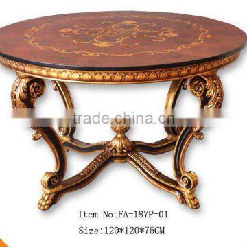 Miller Dinning Room Hot Sale Polyresin Glass Top Table/round Table photo-2