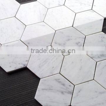 MM-CV247 Factory Direct Sale Modern Natural Stone Hexagon Carrara White Marble Mosaics photo-2