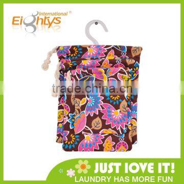 flowered fabric clothes peg storage bag is made of cotton