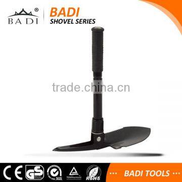 mini outdoor survival A3 steel multi-functional folding camping military shovel with pickaxe and compass