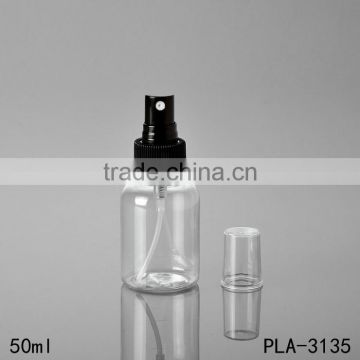 wholesale high quality cosmetic fragrance perfume empty clear 50ml pet plastic spray bottle