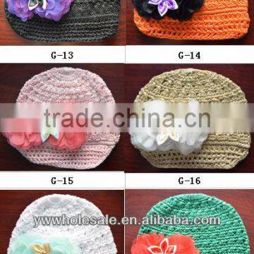 Newsboy cap baby infnat toddler hat with flower new baby crochet hat