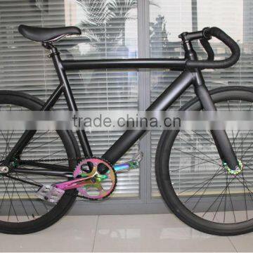 Aluminum fixed gear bike with carbon fork