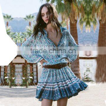 Boho Print Floral Summer Beach Dress photo-2