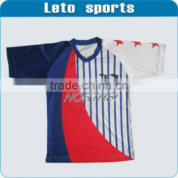 2013 newest blank top style european latest own design of football soccer jersey uniform of soccer socks soccer kit