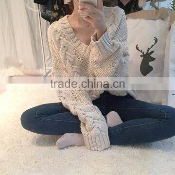 Plus Size Women Sexy V-neck Knit Sweater Outerwear Pullover Tops Knitted Cashmere Sweater Women photo-3