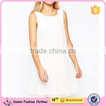 2015 Hot Sale Tailored Sleeveless Shift Dress With Pleats photo-2