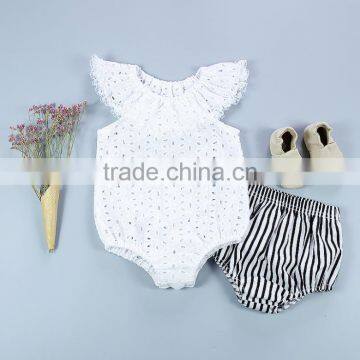 2017 Cotton Hollow out rompers Baby Girl Bodysuit Onesie Jumpsuit 6-24M