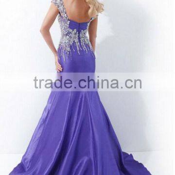New Purple Backless off Shoulder Beaded Ball Gown Bridal Gown photo-2