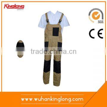 2016 new autumn style work cargo overall bib pant in beige