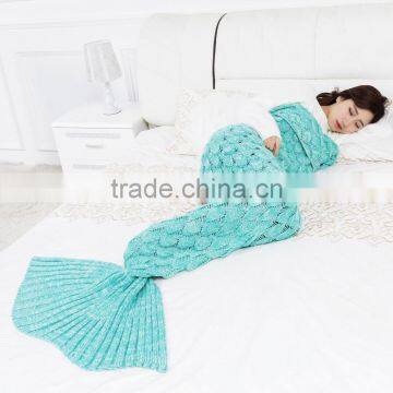 Wholesale Winter Thick Fish Scale Mermaid Knitted Throw Blanket photo-4
