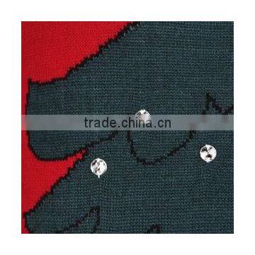 Christmas Red Color Pullover Hooded Sweater For Women photo-2