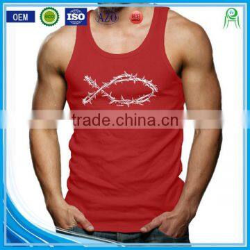  china printing cotton custom gym wholesale mens singlet