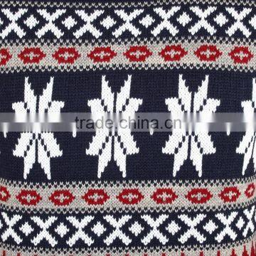 Crew Neck Long Sleeve Snowflake Jacquard Christmas Sweater for Men photo-6