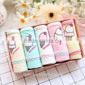 Hot Sale Ice Cream Cotton Underwear Cute Young Girls Panties Briefs Gift Box photo-6