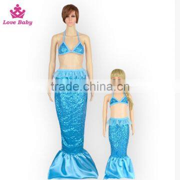 Latest mother and kids mermaid bikini sets hot sale sequins swimsuits LBB20160222-2