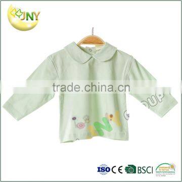 Summer and autumn green branded lotus leaf collar baby shirt