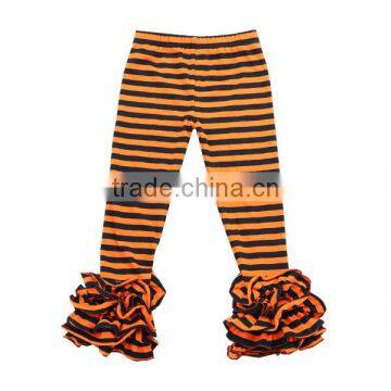 2017 Girls Ruffle Pants Icing Leggings Boutique Children Orange and Black Halloween Leggings photo-5