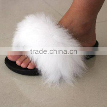 Myfur 2017 Fashionable Soft And Comfy Fluffy Women Ladies Indoor Real Fox Fur Slippers photo-4