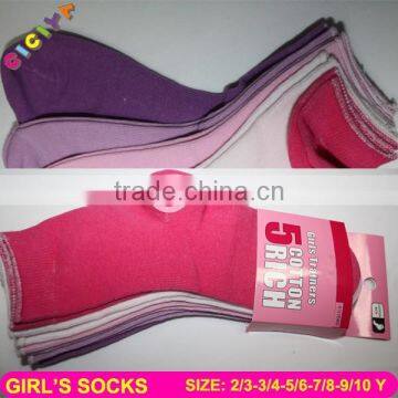 Custom girl socks wholesale cotton plain color socks in solid socks