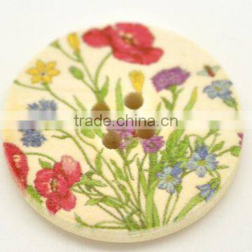 Bulk Sale Scrapbooking Flower 4 Holes Wood Painting Sewing Buttons photo-3
