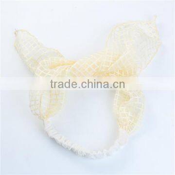 Polyester Headband Bowknot Beige Lace Pattern